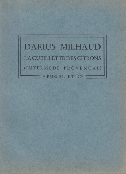 Image for La Cueillette des Citrons (Intermède Provençal) - Study Score