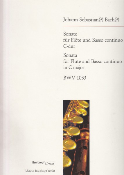 Image for Sonata for Flute and Basso continuo in C major, BWV 1033 - Set of Parts