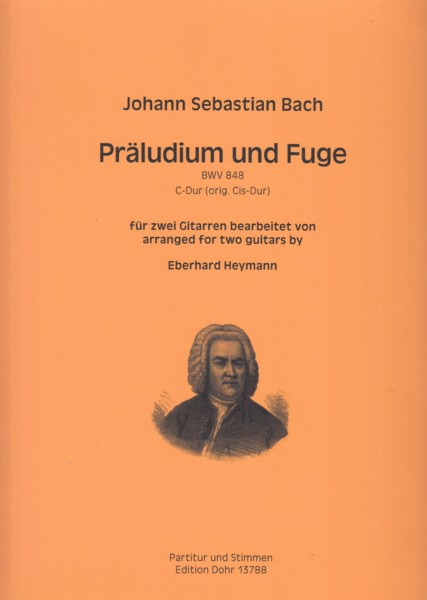 Image for Prelude and Fugue in C major (orig. C sharp major), BWV 848 for Two Guitars