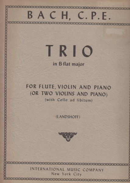 Image for Trio in B flat major for Flute, Violin and Piano - Set of Parts