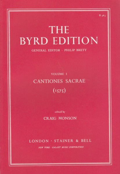 Image for Cantiones Sacrae (1575) - The Byrd Edition Volume 1