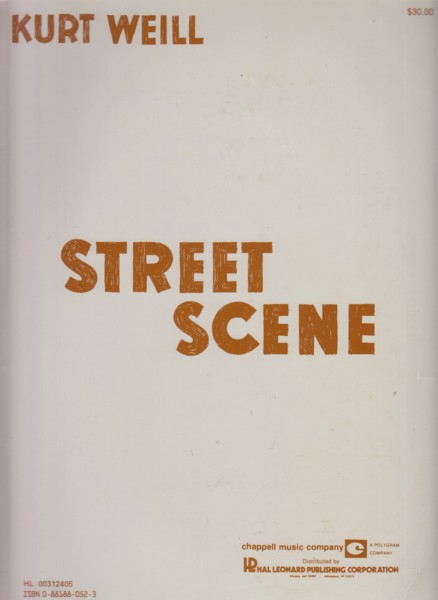Image for Street Scene, An American Opera - Vocal Score