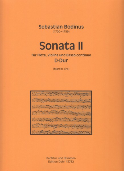 Image for Sonata No.2 in D for Flute, Violin & Basso Continuo - Score and Parts