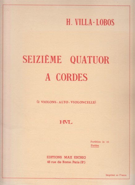 Image for String Quartet No.16 - Set of Parts
