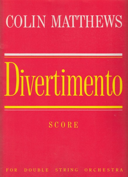 Image for Divertimento for Double String Orchestra (1982) - Full Score