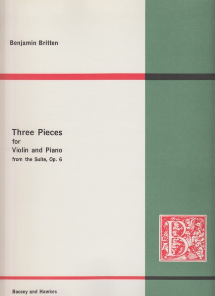 Image for Three Pieces for Violin and Piano from the Suite Op.6