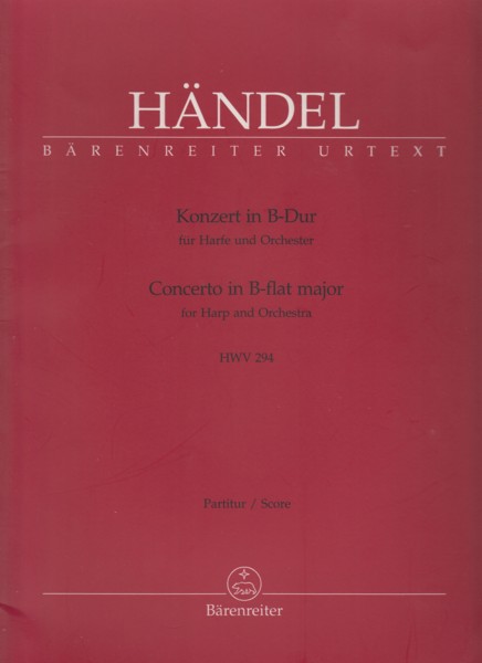 Image for Concerto in B flat for Harp and Orchestra, HWV 294 - Full Score