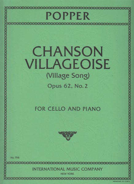 Image for Chanson Villageoise, Op.62/2 - Cello & Piano