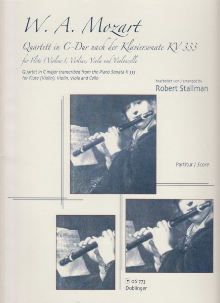 Image for Quartet for Flute (Violin), Violin, Viola and Cello in C major transcribed from the Piano Sonata K.333 - Score & Parts
