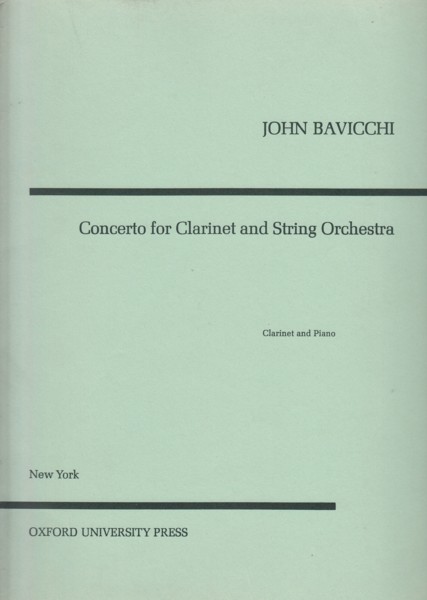 Image for Concerto for Clarinet and String Orchestra - Clarinet & Piano