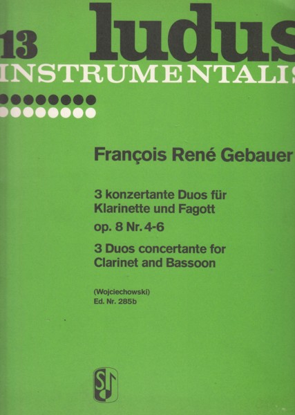 Image for 3 Duos Concertante for Clarinet in C and Bassoon, Op.8 Nos.4 - 6