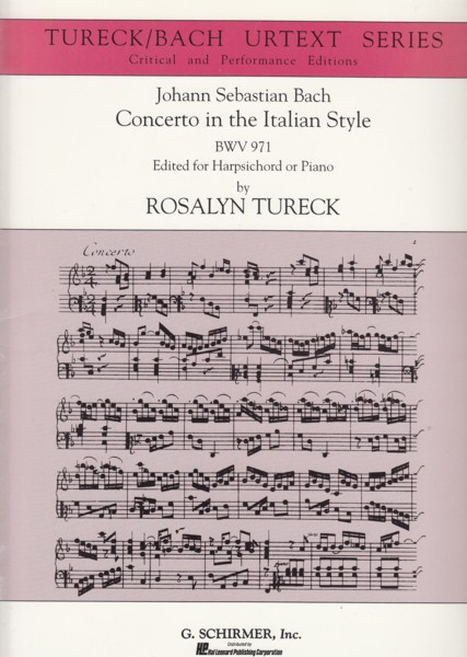 Concerto in the Italian Style, BWV 971 - Tureck/Bach Urtext Series Image for Concerto in the Italian Style, BWV 971 - Tureck/Bach Urtext Series