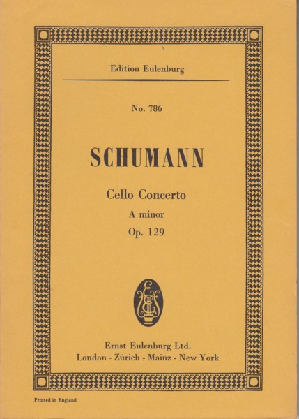 Image for Cello Concerto in a minor, Op.129 - Study Score