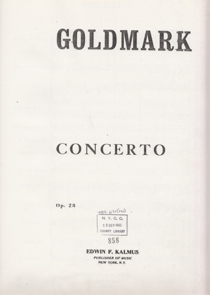 Image for Violin Concerto, Op.28 - Full Score