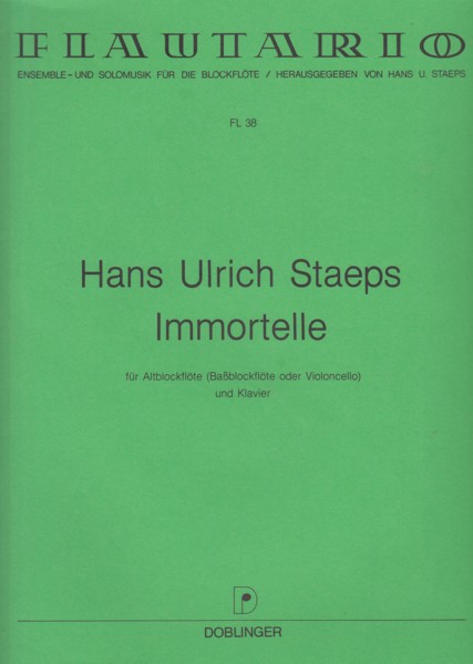 Image for Immortelle for Treble Recorder (or Bass Recorder or Cello) and Piano