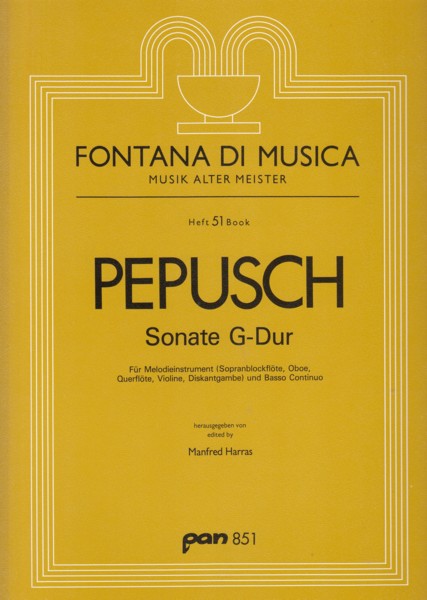 Image for Sonata in G major for Decant Recorder & Basso Continuo