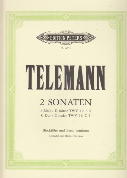 Image for 2 Sonatas in D minor and C major for Recorder & Basso continuo
