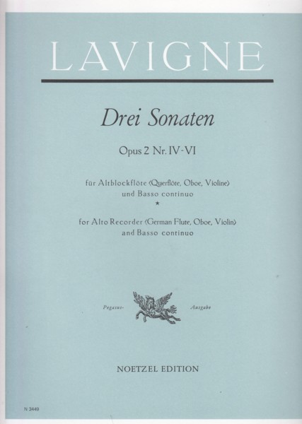 Image for Sonatas for Treble Recorder (or Flute or Oboe or Violin) and Basso continuo Op.2/IV - VI