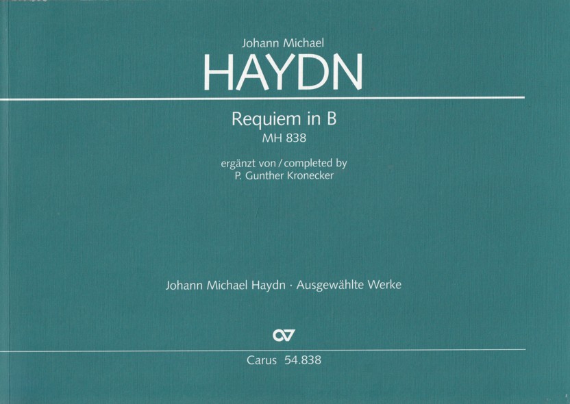 Image for Requiem in B flat, MH 838 - Full Score