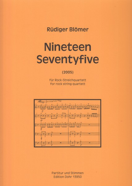 Image for Nineteen Seventyfive (2005) for Rock String Quartet - Score & Parts