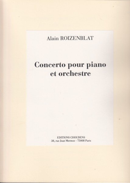 Image for Concerto for Piano and Orchestra - Full Score