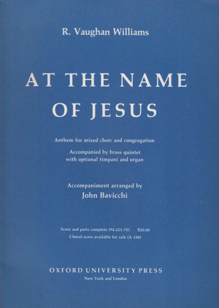 Image for At the Name of Jesus. Anthem for mixed choir and congregation, accompanied by brass quintet with optional timpani and organ - Full Score & Set of Parts