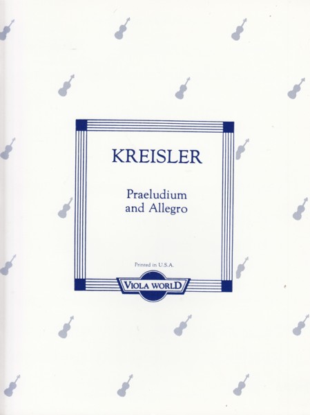 Image for Praeludium and Allegro - Viola & Piano