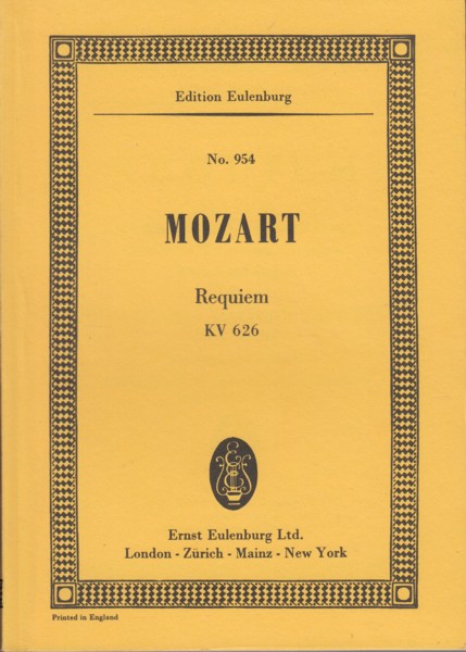 Image for Requiem, KV 626 - Study Score