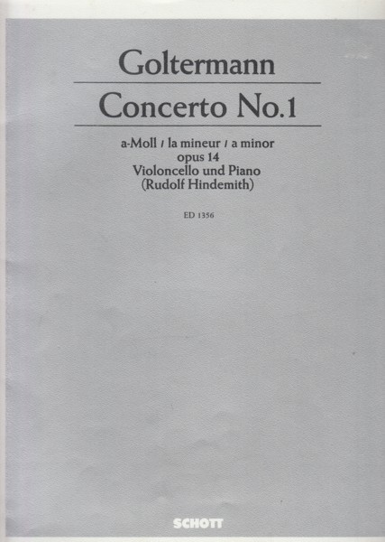 Image for Cello Concerto No.1 in a minor, Op.14 - Cello & Piano