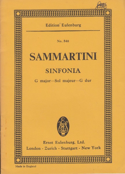 Image for Sinfonia in G major - Study Score