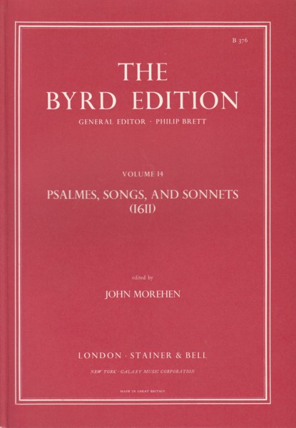 Image for Psalmes, Songs and Sonnets (1611) - The Byrd Edition Volume 14