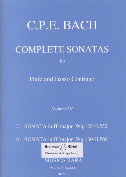Image for Complete Sonatas for Flute & Basso Continuo Volume IV