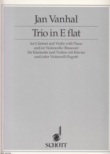 Image for Trio in E flat for Clarinet and Violin with Piano and/or Cello (Bassoon) - Set of Parts
