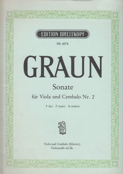 Image for Sonata for Viola and Cembalo No.2 in F major (Cello ad lib.)