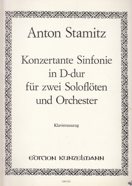 Image for Sinfonia Concertante in D major for Two Flutes & Orchestra - Two Flutes & Piano