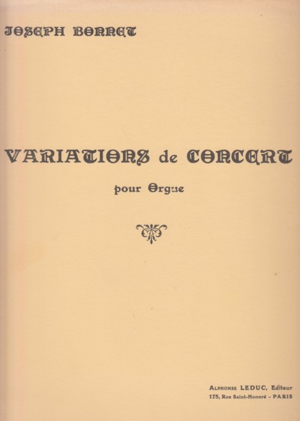 Variations de Concert pour Orgue, Op.1 Image for Variations de Concert pour Orgue, Op.1