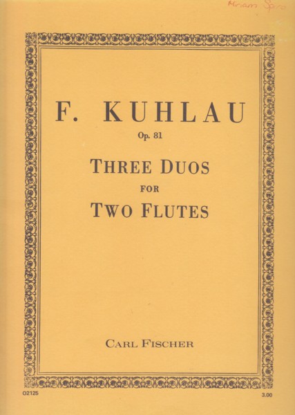 Image for Three Duos for Two Flutes, Op.81