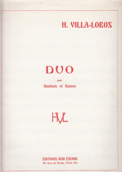Image for Duo for Oboe and Bassoon