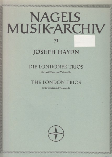 The London Trios for Two Flutes & Cello - Set of Parts Image for The London Trios for Two Flutes & Cello - Set of Parts