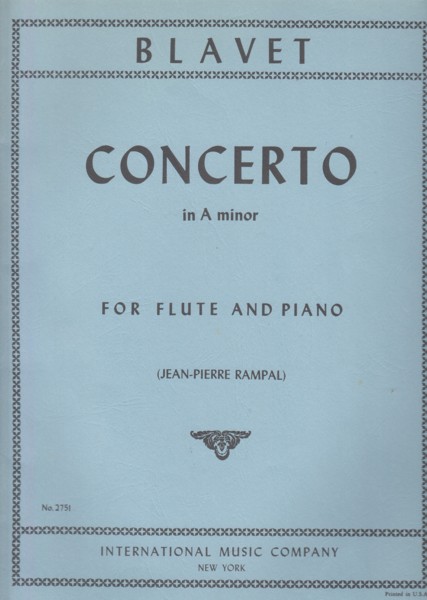 Image for Flute Concerto in a minor - Flute & Piano