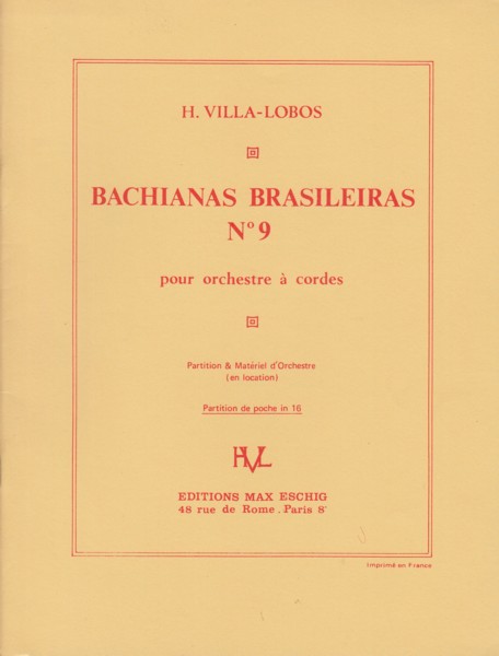 Image for Bachianas Brasileiras No.9 for String Orchestra - Study Score