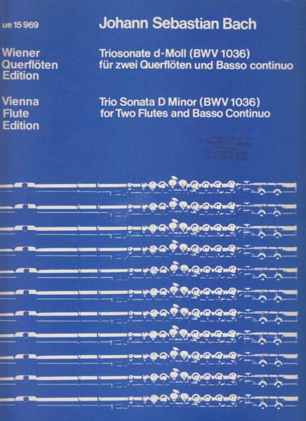 Image for Trio Sonata in d minor, BWV1036 for Two Flutes and Basso Continuo - Set of Parts