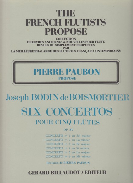 Concerto No.2 in a minor, Op.15 for Five Flutes - Score & Parts Image for Concerto No.2 in a minor, Op.15 for Five Flutes - Score & Parts