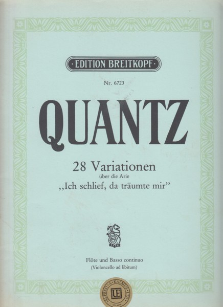 Image for 28 Variations on the Aria "As I slept, I dreampt" for Flute and Basso continuo