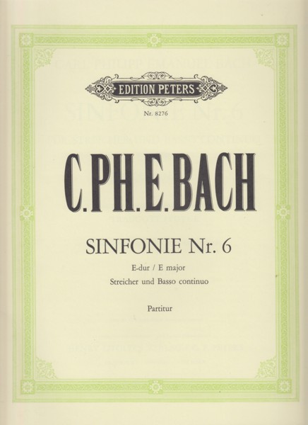 Image for Sinfonie Nr.6 in E major for Strings and Bass continuo, Wq 182/6 - Full Score