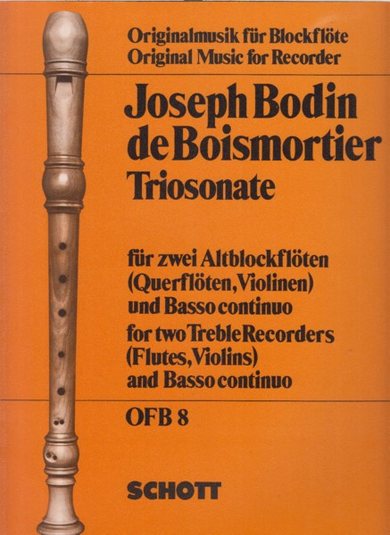 Trio Sonata in G major for Two Treble Recorders (or Flutes or Violins) and Basso Continuo - Parts Image for Trio Sonata in G major for Two Treble Recorders (or Flutes or Violins) and Basso Continuo - Parts