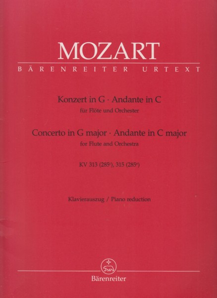 Image for Concerto for Flute and Orchestra in G major, K313 - Flute and Piano