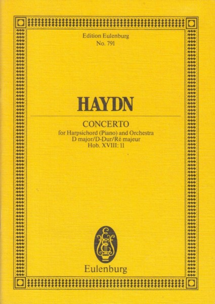 Image for Concerto for Harpsichord (Piano) and Orchestra in D major, Hob.XVIII:11 - Study Score