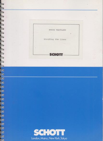 Image for Dividing the Lines for Brass Band (1986) - Full Score