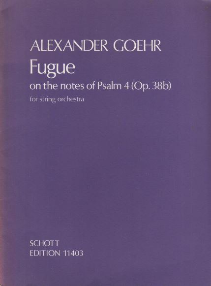 Image for Fugue on the notes of Psalm 4 , Op.38b - Full Score